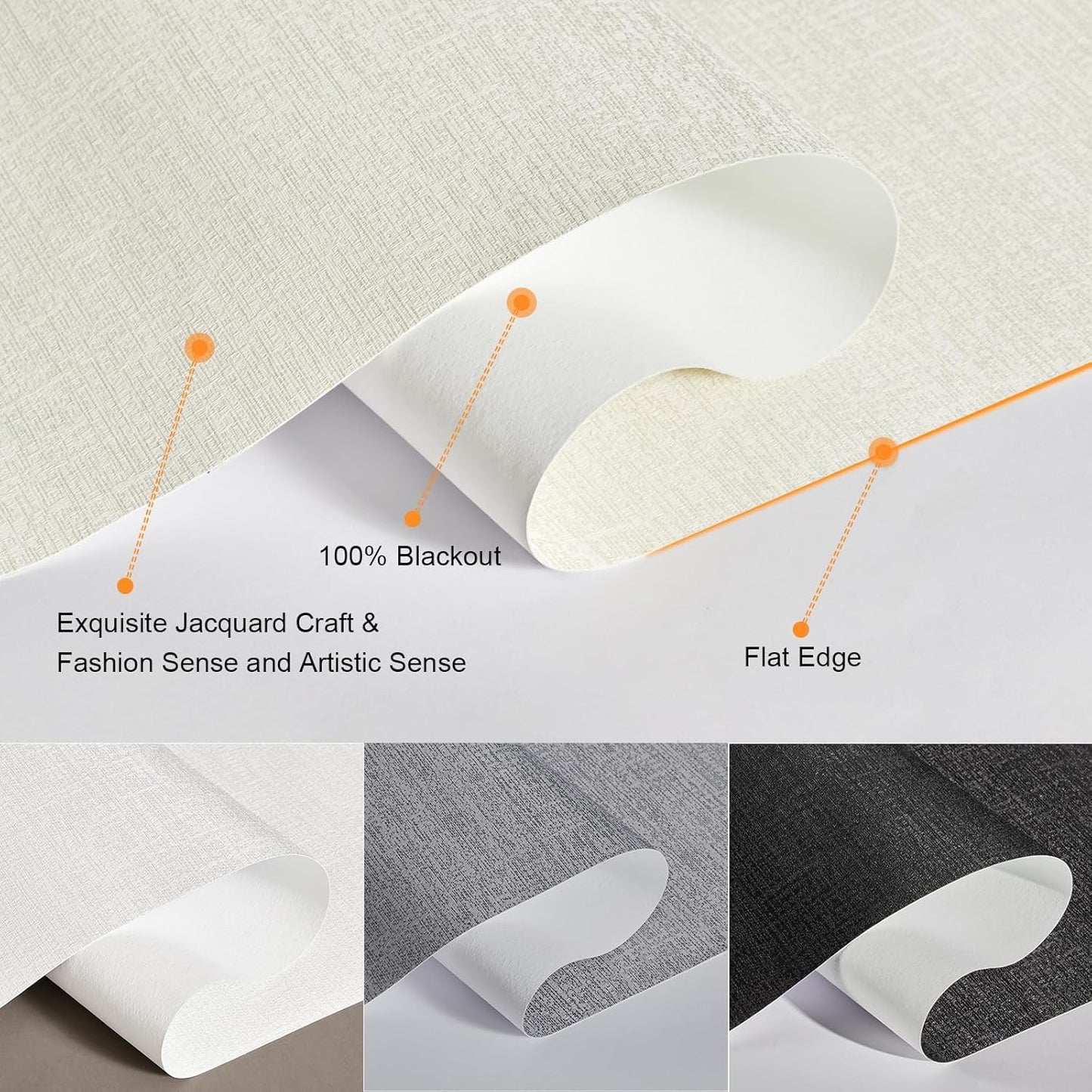 Persilux Blackout Shades for Windows Cordless Roller Blinds, Roller Windows Shades for Home with Fabric Attached Valance, UV Protections Easy Installation for Door/Office, Limestone(61" W x 96" H)