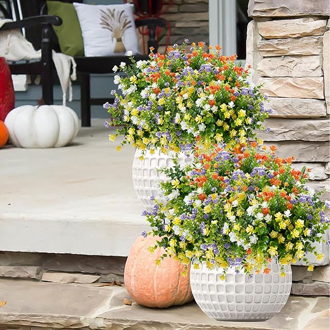 NETAP Outdoor Artificial Flowers UV Resistant, 20 Bundles Fake Realistic Floral Greenery Plants for Outside Porch, Window Boxes, Garden, Yard, Inside Home Table Decor, MixColorA