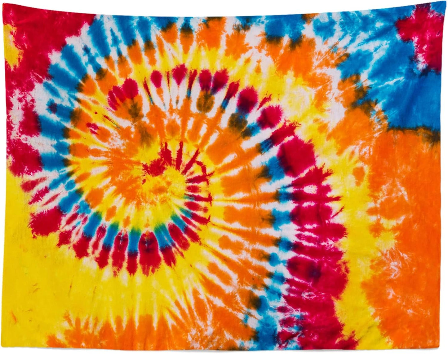 Loccor 8x6ft Tie Dye Tapestry Red Yellow Orange Blue Swirl Vortex Psychedelic Abstract Tapestry Bedroom Living Room College Hippie Bohemian Wall Hanging （Pattern Painted on Polyester Fabric）