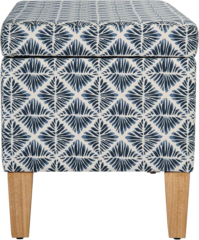 HomePop 36" Decorative Storage Bench - Blue Geometric Pattern