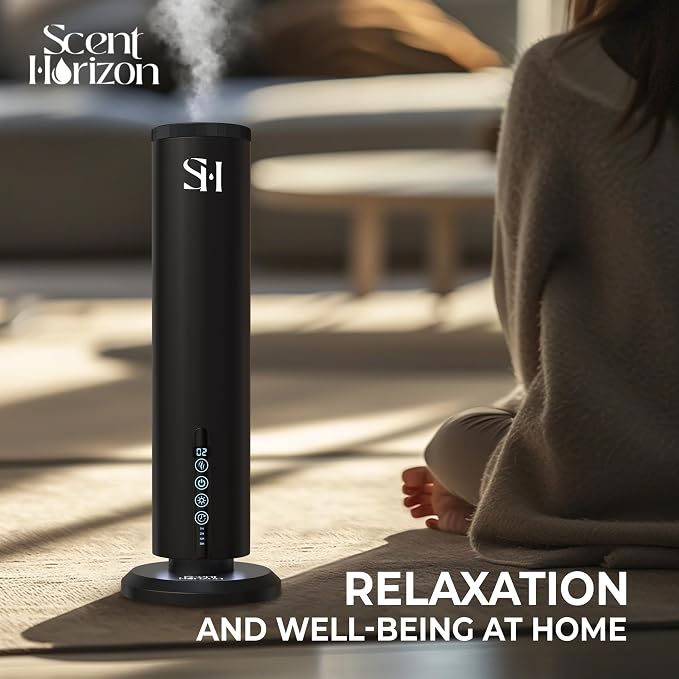 Hotel Waterless Scent Diffuser for Home Large Room - Tower Design 2026 with Rechargeable Battery, Oil Diffusers for Home, Hotel Aroma Oil Diffuser, Luxury ColdAir Home Diffuser set 3x15ml Diffuser Oil