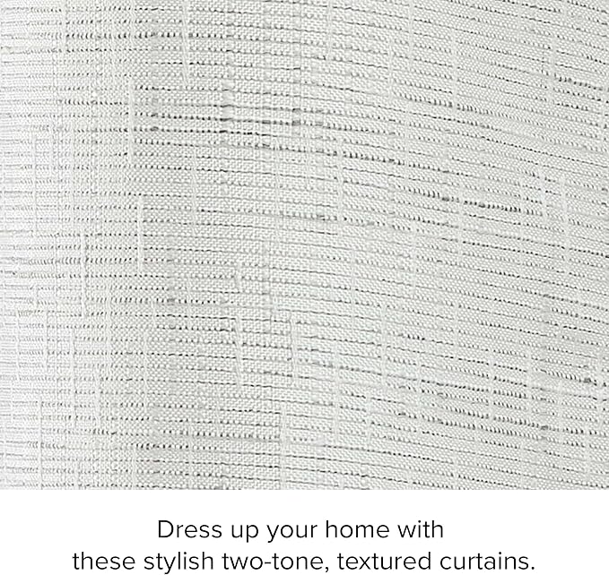 Lucky Brand – Sierra Textured Light Filtering Curtains |Window Panel Curtains | Faux Linen Drapes | Set of 2 Panels | Semi Sheer | Machine Washable | Measures 52" x 96" | Grey
