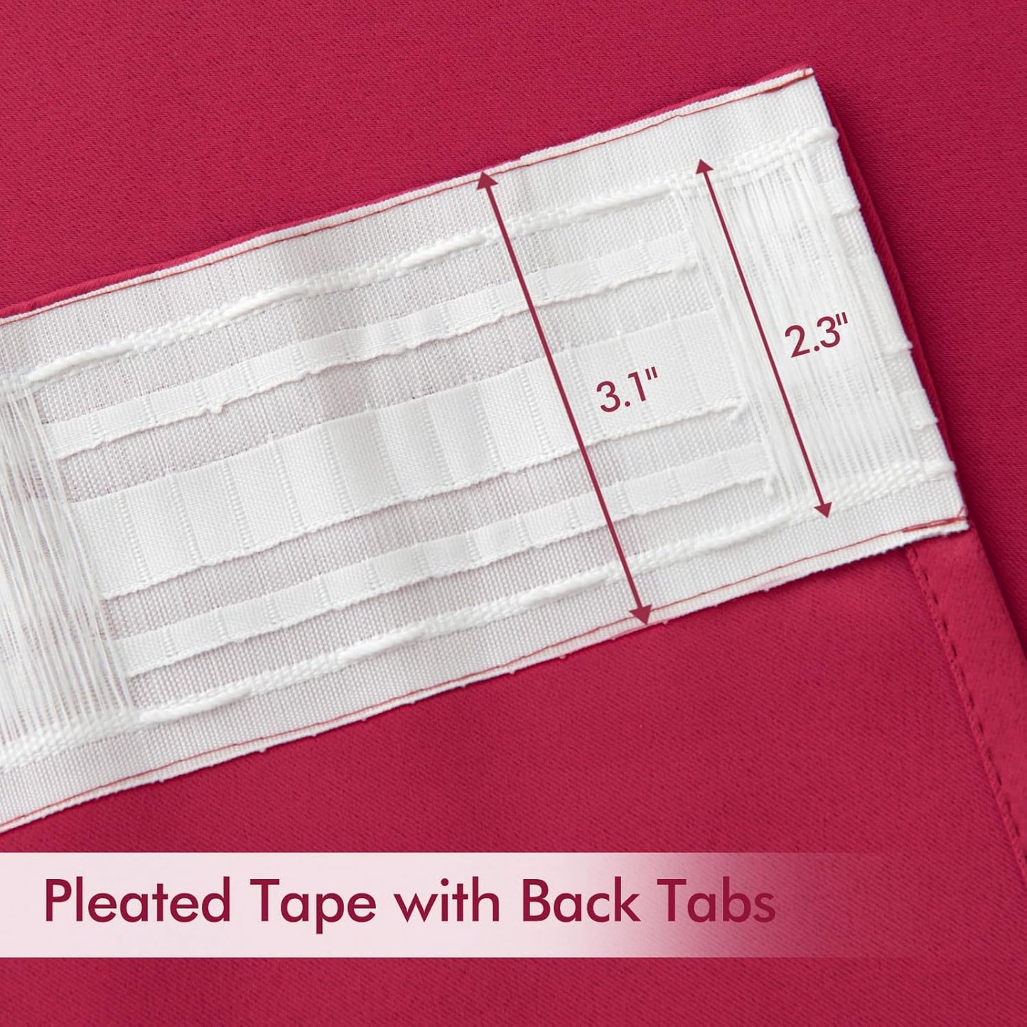 MIULEE Hot Pink Back Tab Blackout Curtains 84 Inch Length 2 Panels Set for Living Room Bedroom Privacy, Rod Pocket/Pinch Pleat Thermal Insulated Room Darkening Pleated Light Blocking Drapes