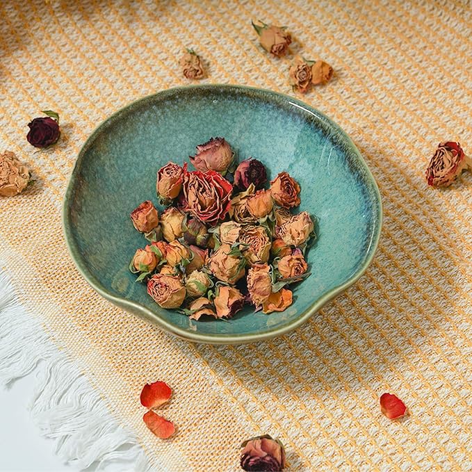 Decorative Bowl 7.6'' Ceramic, Ruffle Catch All Key Bowls for Entryway Table, Coffee Table Bowl Decor, Handcrafted Large Decorative Bowl, Pottery Purse Potpourri Bowl