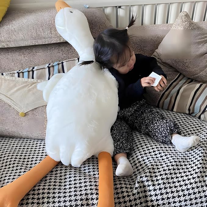 Ryttir Giant Goose Plush - 35" Extra Soft Goose Stuffed Animal Hugging Pillow with Rotund Belly,Safety Nursery Decor & Sensory Comfort Toy,Cuddle Companion for Age 0+(Birthday Gender Neutral Gift)