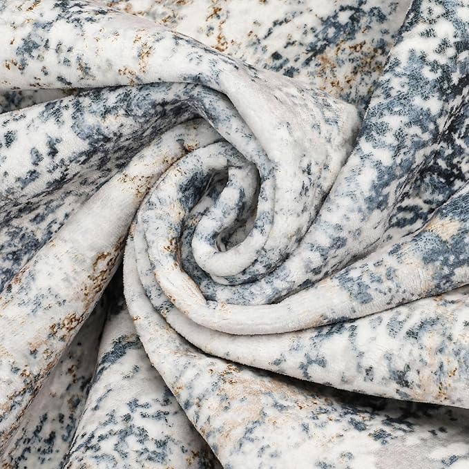 DMOYEST Square Area Rug Living Room Rugs - 5x5 Washable Large Soft Indoor Neutral Modern Abstract Low Pile Rug Carpet for Bedroom Dining Room Farmhouse Home Office - Beige Blue