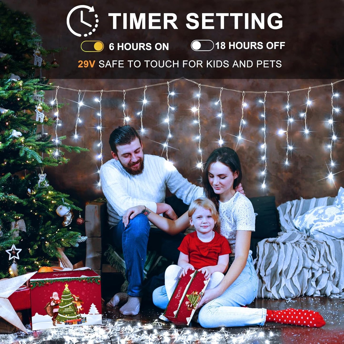 KNONEW 164FT 1600 LED Christmas Lights Outdoor Decoration White Timer 8Modes Hanging Fairy String Lights with 320 Drops, Plug in Waterproof Indoor Decor for Holiday Wedding Party Window Garden