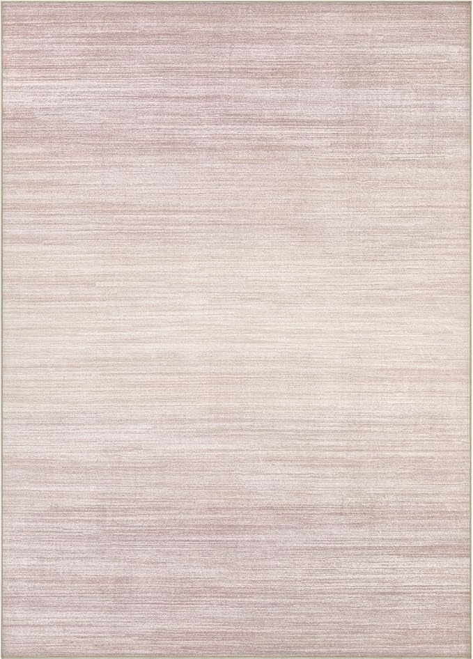 UERMEI 10x14 Washable Area Rug - Neutral Modern Abstract Living Room Rugs, Non-Slip Soft Large Indoor Floor Carpet for Bedroom Home Office & Under Dining Table Decor, Soft Pink