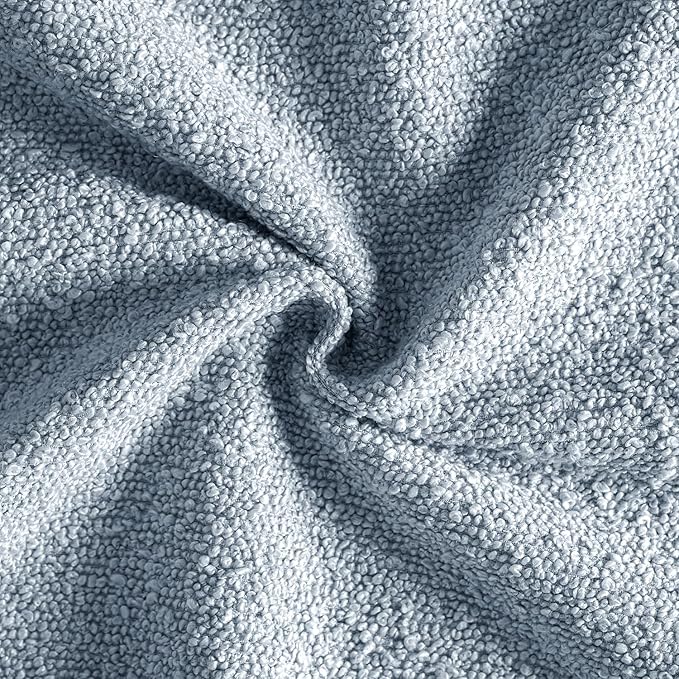 MIULEE 24x24 Inch Decorative Euro Sham Pillow Covers for Couch Bed Set of 2 Textured Boucle Neutral Throw Pillow Covers Light Blue Accent Solid Pillowcases Sofa Living Room Home Decor