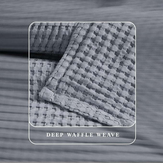 Threadmill Cooling Cotton Waffle Queen Size Blanket | Breathable, Lightweight & Soft | Made from Rayon Derived from Bamboo | Cooling Throw Blanket for Couch and Sofa | 90 x 92 Inches | Scottish Grey