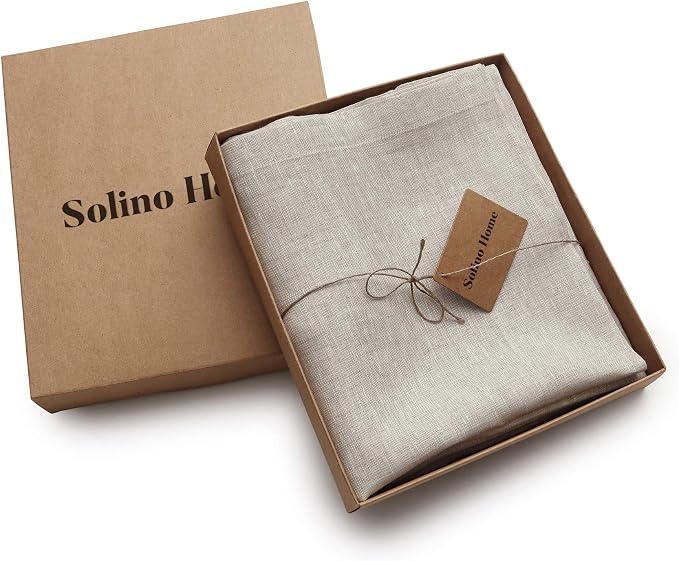 Solino Home Flax Linen Sheer Curtain 63 Inch - European 100% Pure Linen Light Natural Window Treatment Panel 52 x 63 Inch - Light Filtering Rod Pocket Curtain for Living Room, Bedroom - 1 Panel