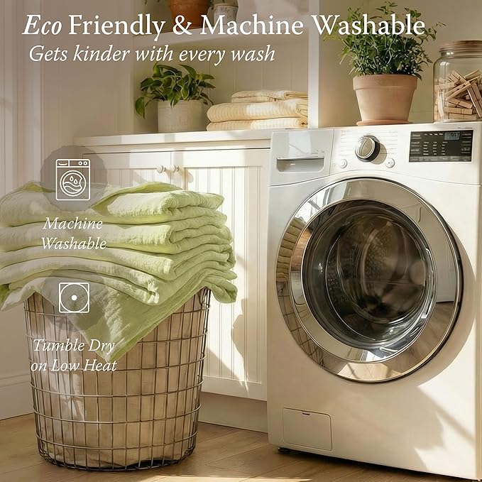 Threadmill Muslin Queen Blanket | Soft, Cozy and Breathable Muslin Throw for Bed | 4-Layer Gauze for All Seasons | Pre Washed, Lightweight Summer Blanket Fits Full Size Bed | Sage Green