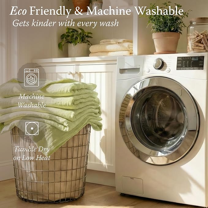 Threadmill King Size Muslin Blanket |Pre Washed 4 Layer Lightweight Gauze for All Seasons | Soft, Breathable, and Cozy Picnic Blankets| Pre Washed Summer Blanket Fits Cal King Size Bed | Sage Green
