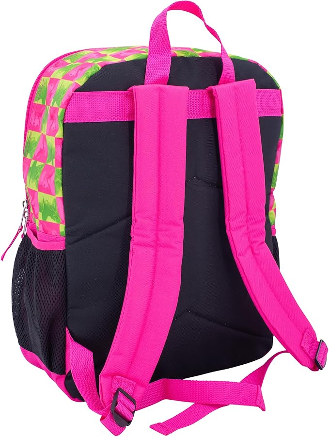 AI ACCESSORY INNOVATIONS Wicked 5 Piece Backpack Set, Galinda & Elphaba Flip Sequin Girls School Bag with Front Zip Pocket, 2 Side Mesh Pockets, Pink & Green