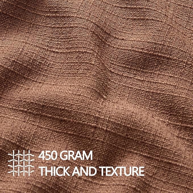 MIULEE Euro Sham Pillow Covers for Bed 26x26, 2 Pack Rust Terracotta Thick & Textured Decorative Throw Pillow Covers, Neutral Linen Cushion Cases, Modern Farmhouse Home Decor, No Filling
