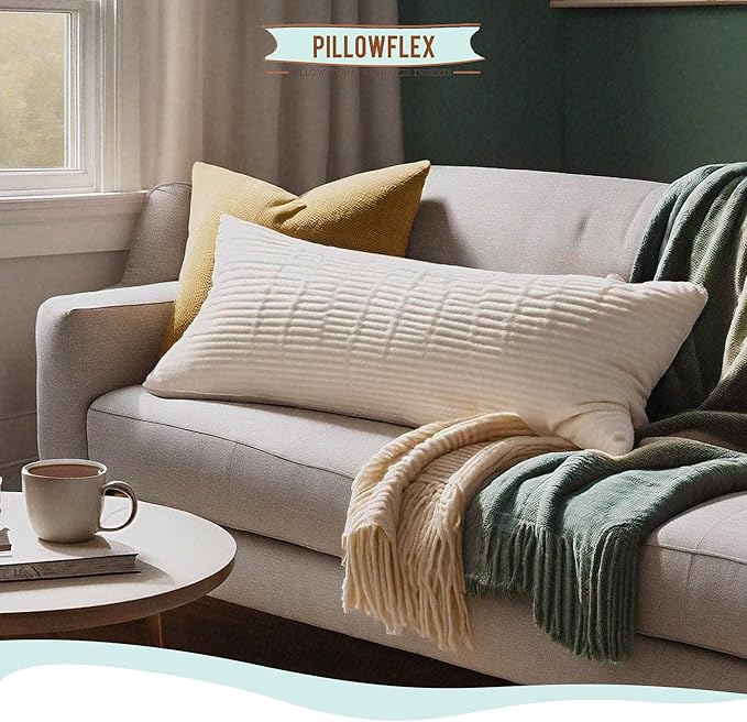Pillowflex Synthetic Down Pillow Insert - 16x38 Down Alternative Pillow, Ultra Soft, Large Rectangle Body Sleeping Pillow, Kilim, Long, Back - 1 Decorative Pillow Form