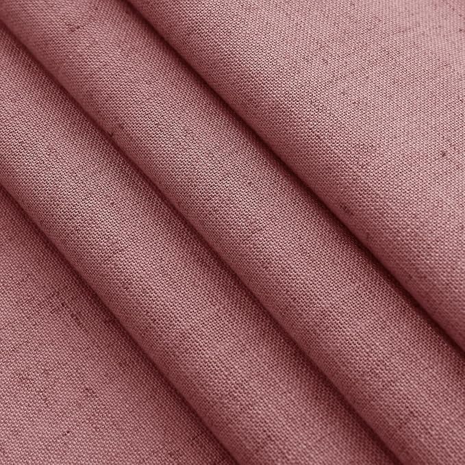 Canyon Rose Linen Curtains for Living Room 100 Inches Long Light Filtering Semi Sheer Curtain Back Tab Modern Farmhouse Decor Elegant Luxury Boho Girl Drapes for Bedroom Dinner Room 52x100, 2 Panels