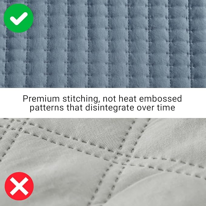 WRENSONGE Twin Quilt-2 Pieces Lightweight Bedspreads Oxford Blue Twin Quilt Bedding Set for All Seasons, Soft Summer Coverlet Suitable for Bed, Couch, Quilt Blanket