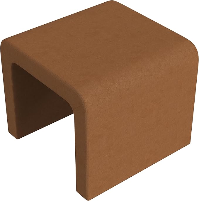 HomePop Modern Arch Velvet Ottoman|Homepop Home Décor|Ottoman for Living Room & Bedroom - Rust Orange