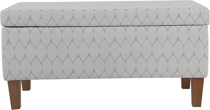 Kinfine 36" Geometric Storage Bench - Gray & Brown