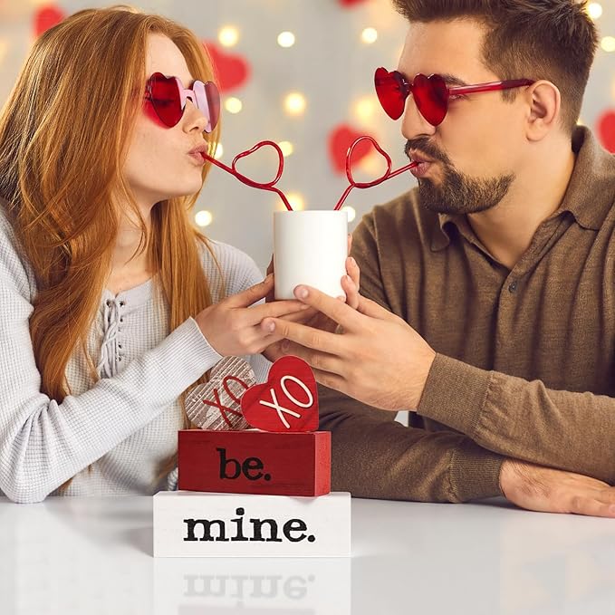 Smile Valentines Day Wooden Decoration, XOXO Be Mine Valentine's Day Tabletop Sign, Galentines Day Gift