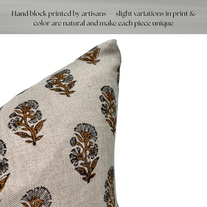 Linen Throw Pillow Covers 20x20 inch sage Gray Amber Decorative Pillow Covers for Living Room, Bedroom