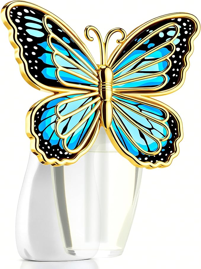Hohean Wall Fragrance Plug in Compatible with Bath and Body Works WallFlower, Scent Diffuser with Night Light, ETL Certified, Long Lasting Scented Warmer Diffuser Home Office(Blue Butterfly)
