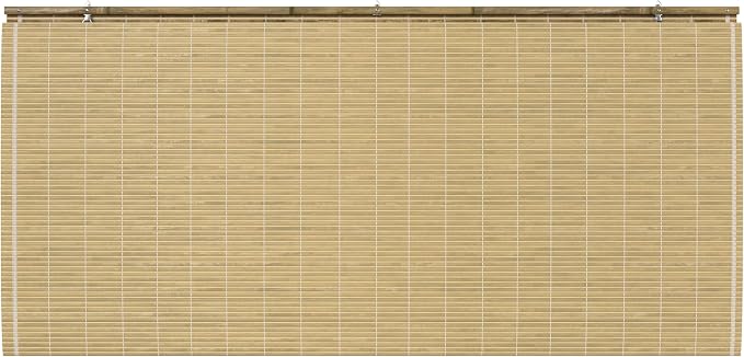 Red Lantern Burnt Bamboo Cordless Window Shade - Natural, 60" Wide