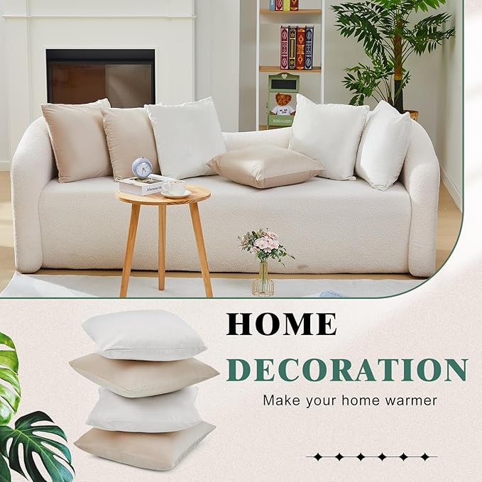 Berlune 6 Pcs Velvet Throw Pillow Covers 18" x 18" Decorative Cushion Cases Soft Pillowcase for Graduation Coquette Party Accessories Couch Sofa Bed Chair Home Decor, No Inserts (Morandi Color)