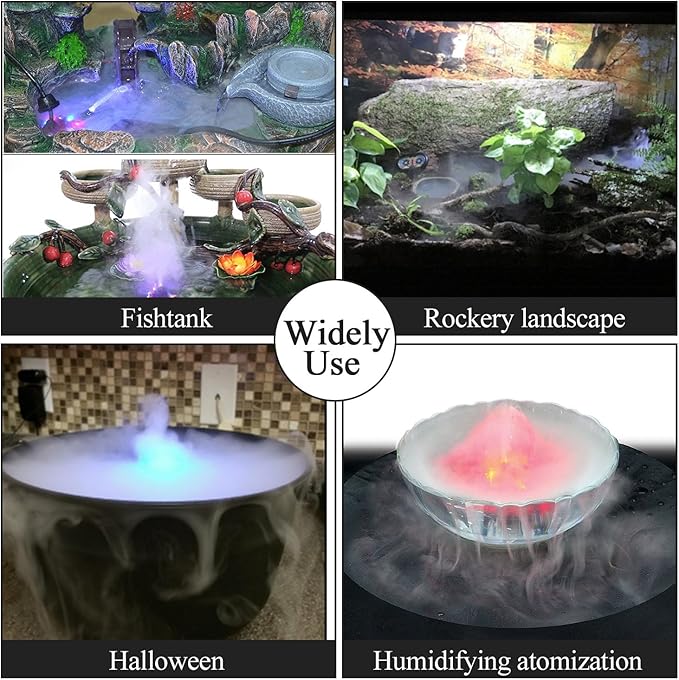 AGPTEK Aluminum Mist Maker Fog Maker for Water Fountain Pond Rockery Fishtank Vase Birdbath