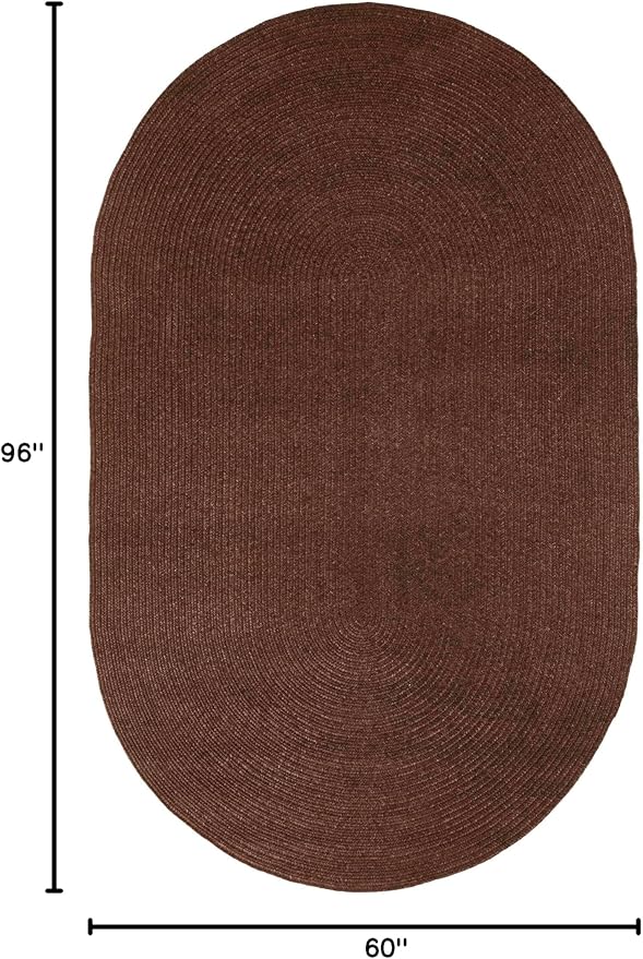 Superior Indoor/Outdoor Area Rug, Reversible Braided Floor Decor for Living Room, Kitchen, Patio, Front Porch, Modern Boho Farmhouse Rugs, Hardwood, Bedroom Accessories, 5' x 8', Cocoa