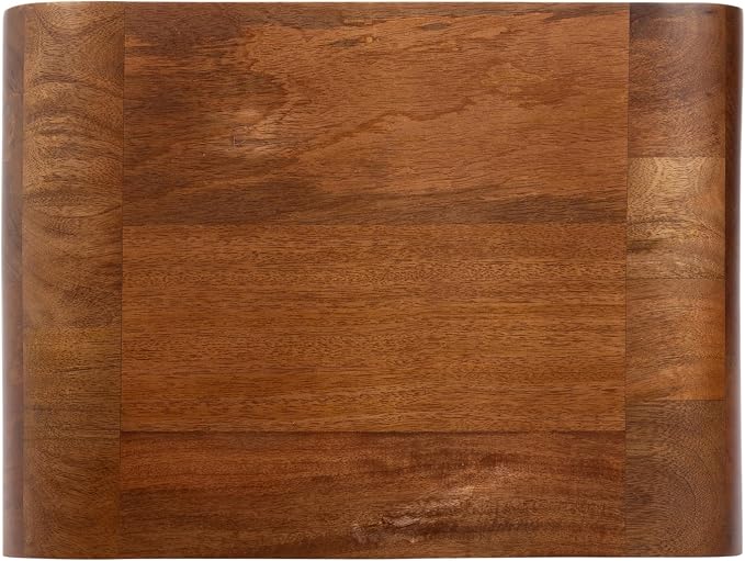 Kate and Laurel Reddy Modern Arched Wood Side Table, 16 x 12 x 24, Walnut Brown, Transitional Two-Tier End Table for Use as a Bedroom Nightstand or Small Record Player Stand