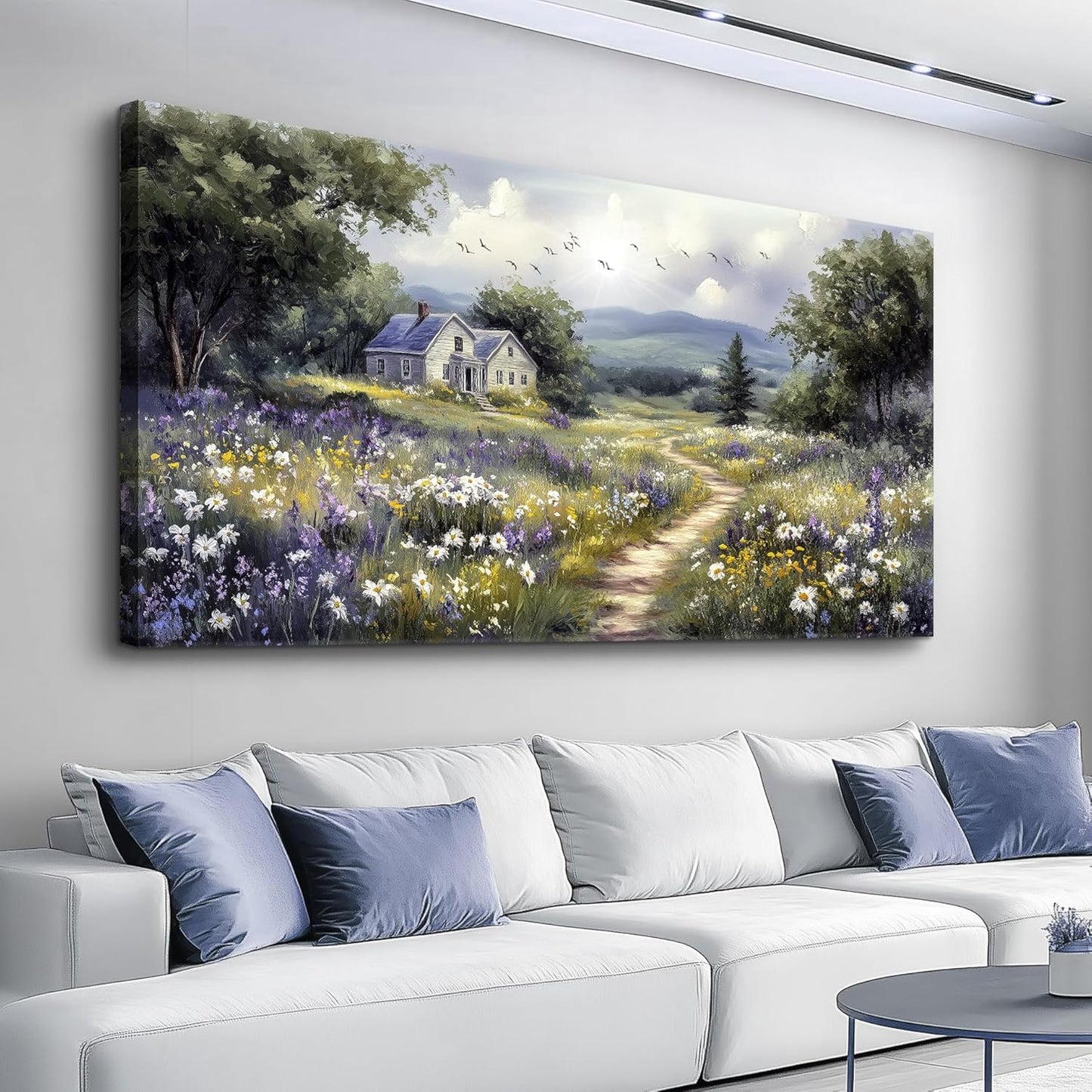 Large Wall Decor for Living Room Canvas Wall Art for Office Wall Decorations for Bedroom Garden Painting Artwork Room Home Decor 24x48 in