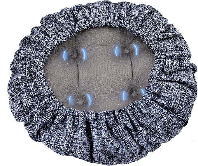 SINOSSO Modern Bar Stool Cushion Dia.14, Fashion Interweaving Design Anti-Skid Silicone Round Stool Seat Cushion Cover Padded (Blue, L,1)