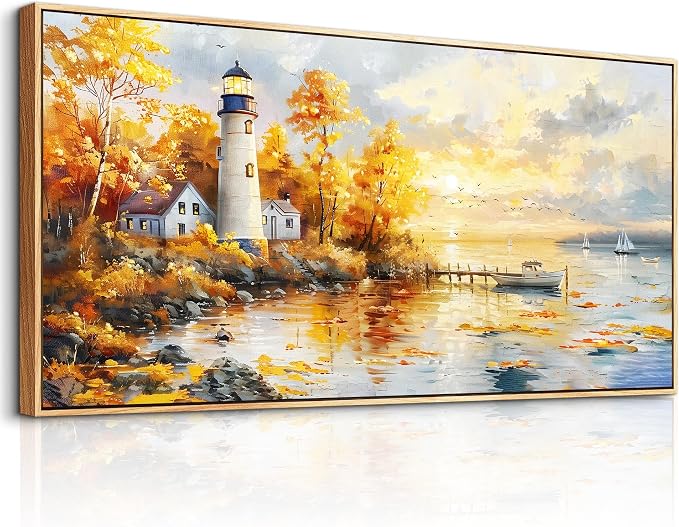 XIGUANGART Beach Wall Art Prints: Modern Large Nautical Coastal Landscape Canvas Bedroom Blue Ocean Picture Relaxing Living Room Sea Scene Painting Horizontal Summer Seascape Artwork Decor 40"L x 20"W