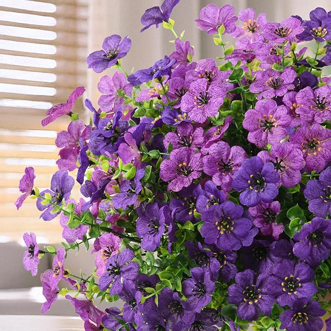ZFProcess Artificial Flowers Faux Plants Outdoor Fake Flowers Spring Decor,12 Bundles Realistic Plastic Plant Colorful Daisy UV Resistant for Porch Patio Home Yard Garden Window Box Pot Planters