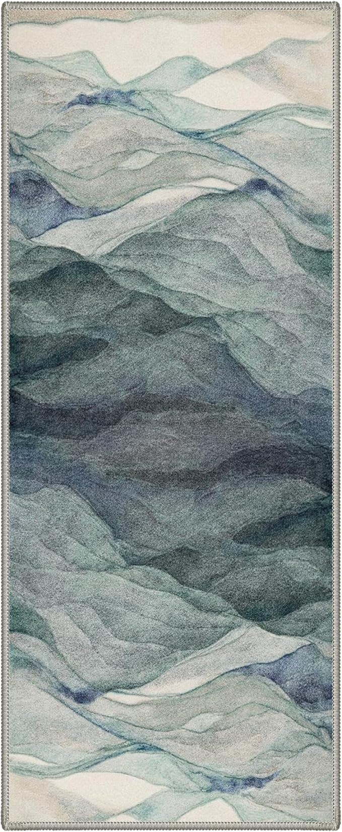 BEIMO Runner Rug for Hallway Kitchen, 2x5 Machine Washable Runners Rug for Entryway, Soft Modern Abstract Throw Rugs, Low Pile Floor Cover with Non Slip Backing, Dusty Teal