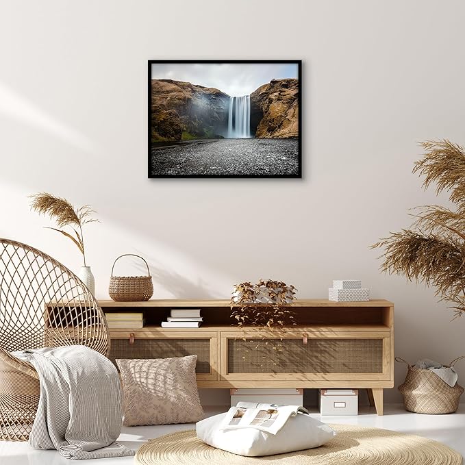 Americanflat 19x25 Poster Frame with Polished Plexiglass - Streamline Collection - Thin Border Picture Frame for Wall Display - Hanging Hardware Included - Black