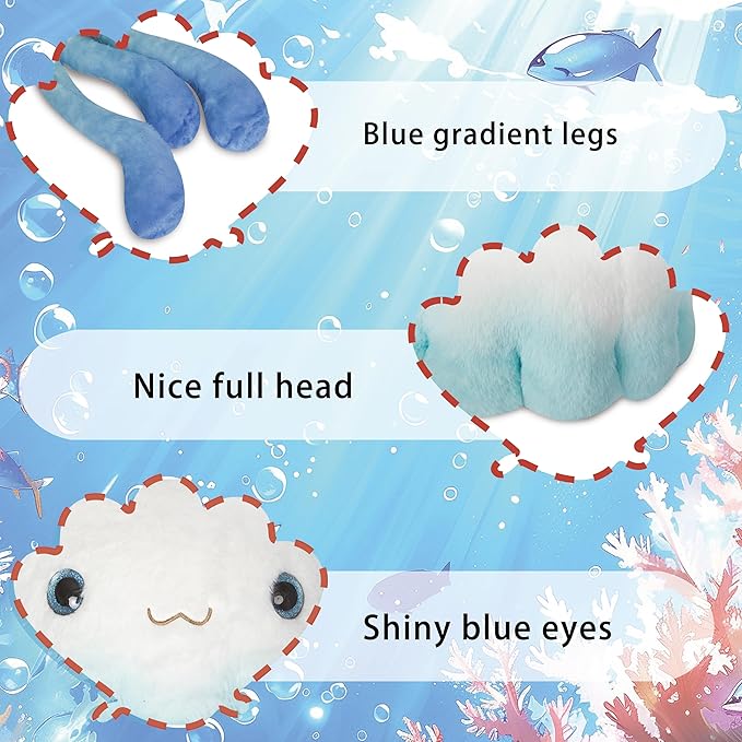 Niuniu Daddy 23" | 3.3 Pound Weighted Jellyfish Plush for Kids Adults, Cute Jellyfish Weighted Stuffed Animals, Chubby Body Pillow Plush Animal Toys for Sleeping for Present Birthday Christmas Holiday