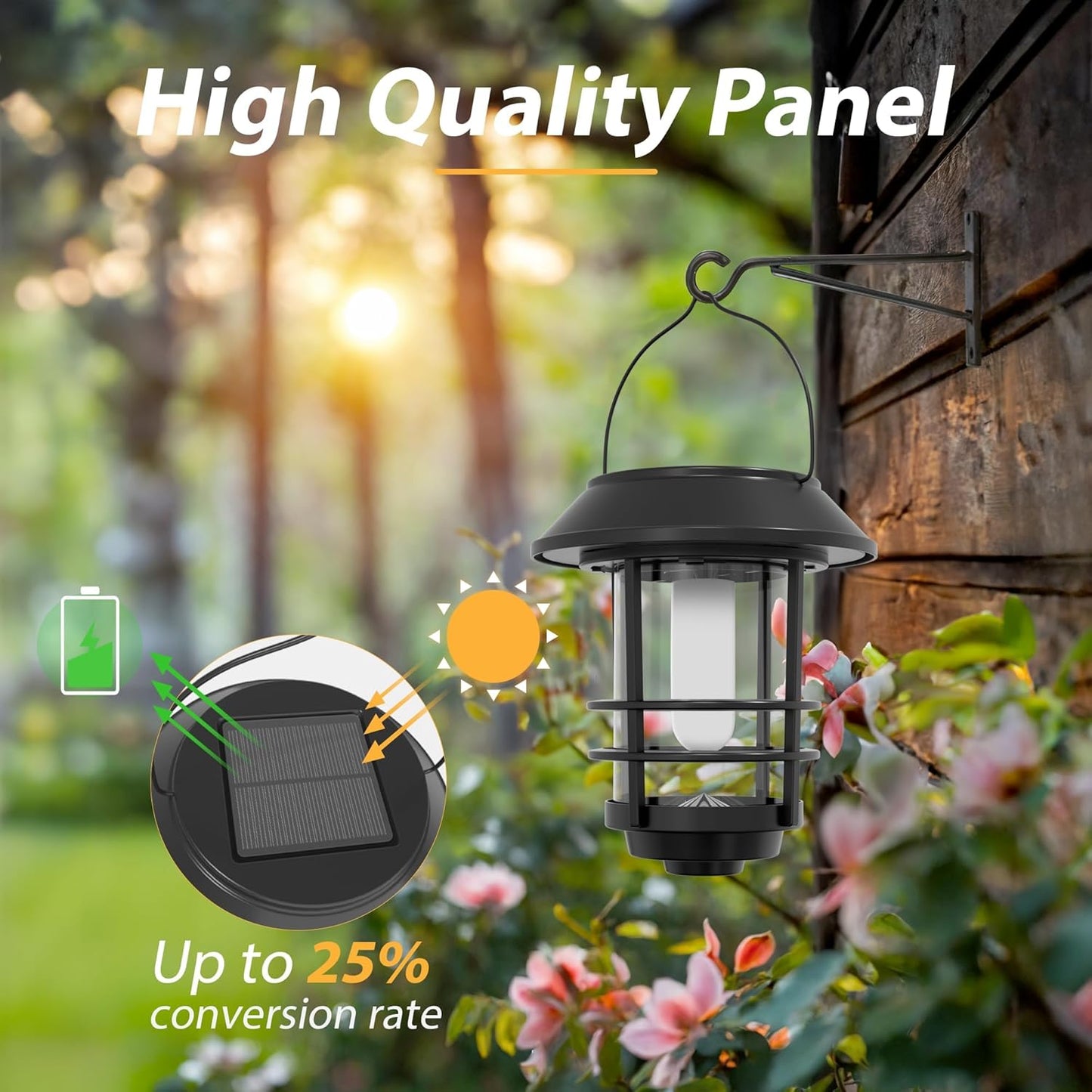 Otdair Solar Wall Lantern Outdoor, Flickering Flames Solar Sconce Lights Outdoor, Hanging Lamps Wall Mount for Front Porch, Patio and Yard, 4 Pack