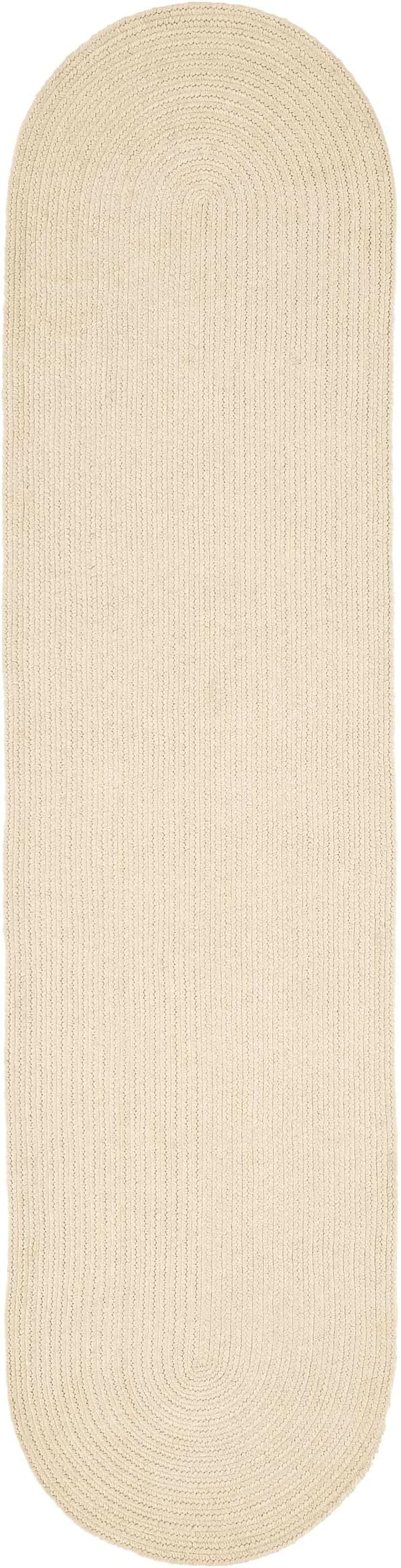 Superior Jute Oval Indoor Runner Rug, Cream