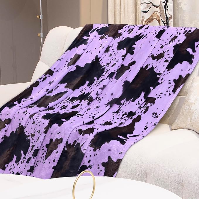 Twin Size Blanket for Bed, Soft Cozy Purple Twin Fleece Throw Blanket for Travel Camping, All Season Bedroom Living Room Home Decor,60x80Inches