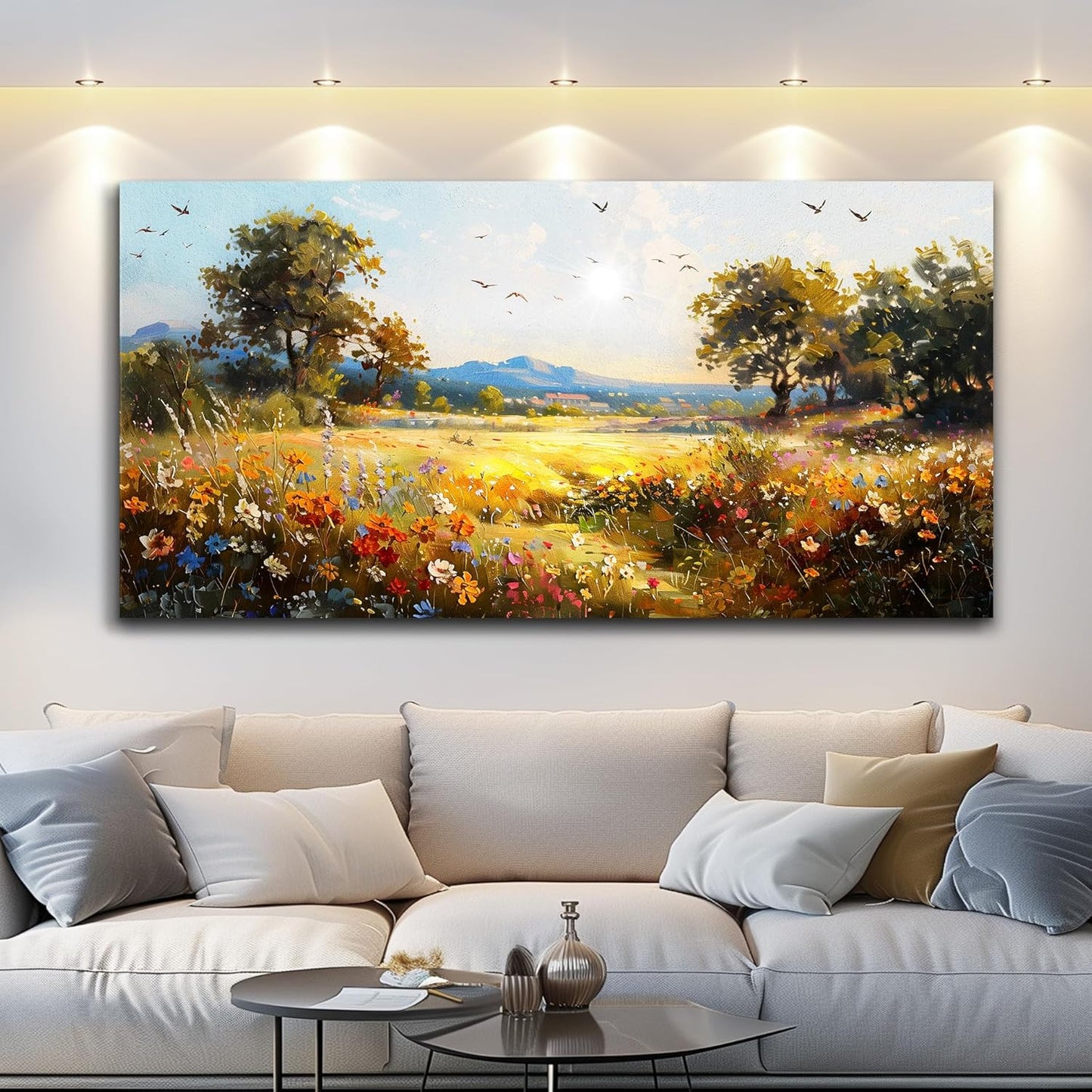 Large Wall Decor for Living Room Canvas Wall Art for Office Wall Decorations for Bedroom Rural Pastoral Painting Artwork Room Home Decor 24x48 in