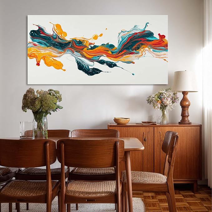 Ggaafet Colorful Abstract Wall Art for Bedroom Canvas Painting Prints Pigment Liquid Art Deco Modern Artwork Office Family Room Decor