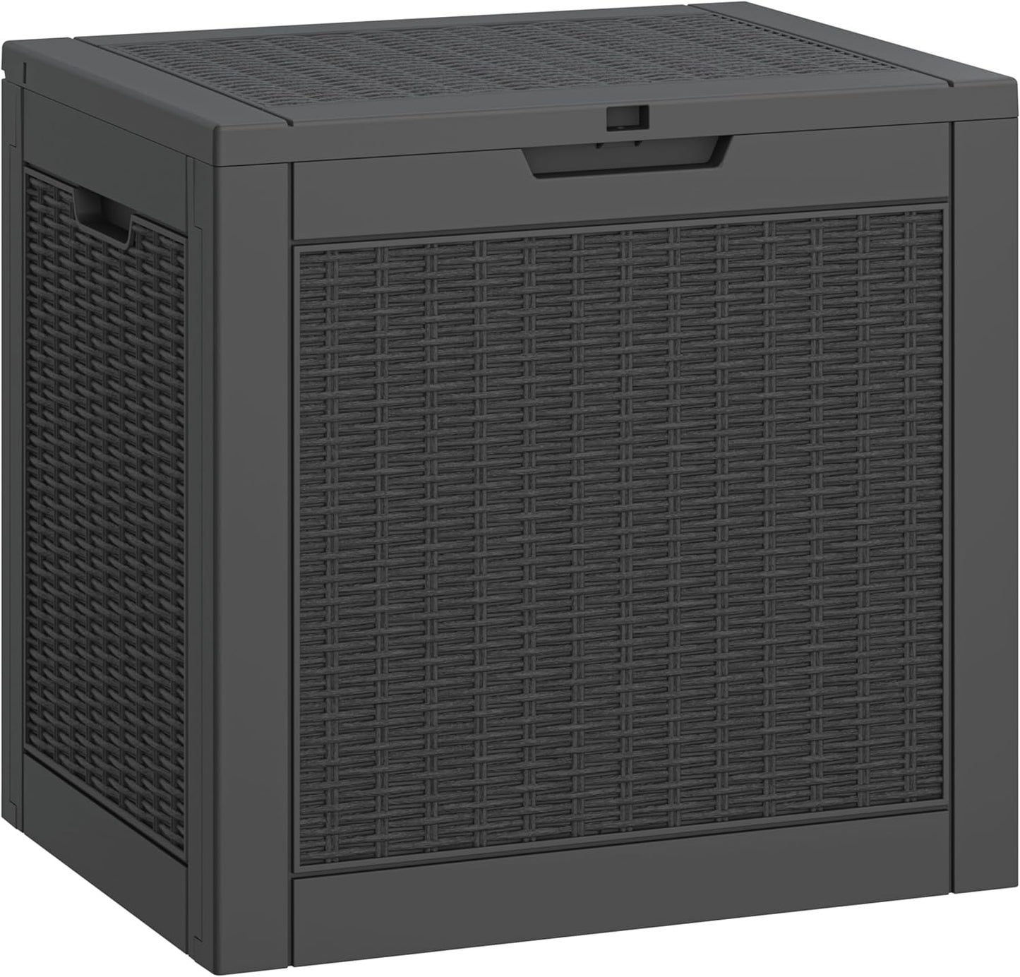 31 Gallon Deck Box, Resin Outdoor Storage Box, Waterproof and UV Resistant Deck Box, Lightweight Storage Box for Garden Tools, Pool Supplies