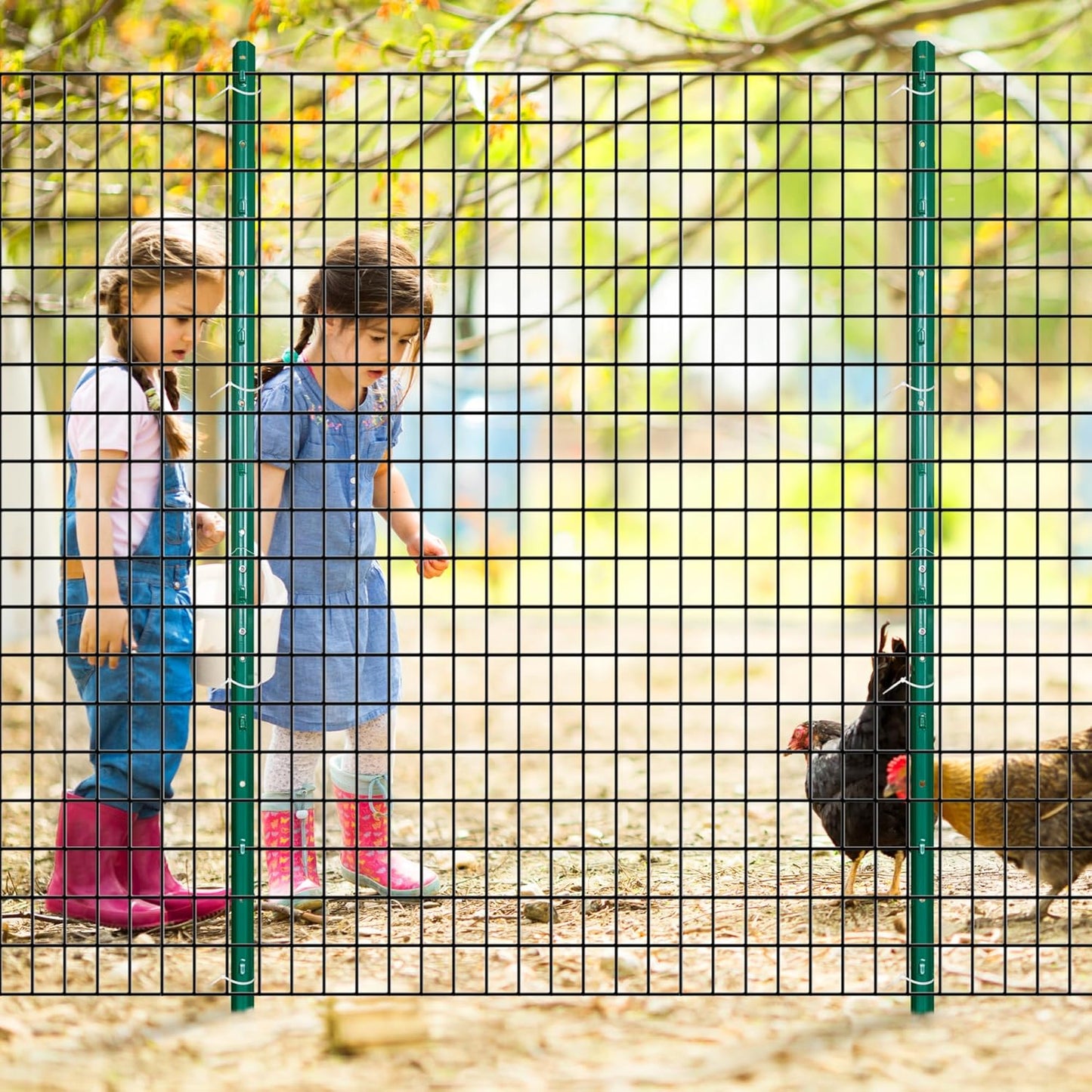 ARIFARO Sturdy Duty Metal Fence Posts 6 Feet assemblable,Pack of 10,No Digging Garden U Post for Wire Fencing Steel Poles for Yard, Outdoor