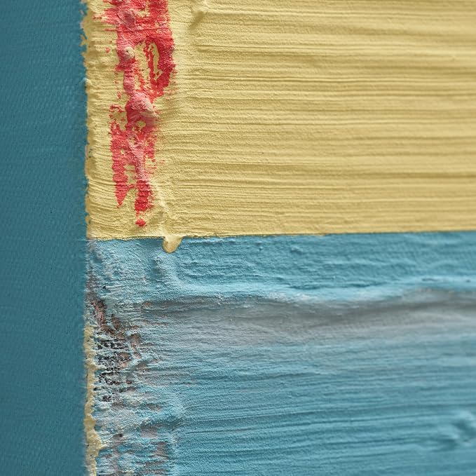 Modern Abstract Canvas Wall Art for Living Room, 3D Textured Oil Painting | Contemporary Colorful Hand-Painted Artwork for Bedroom Office Hallway, Minimalist Block Lines Pictures Wall Decor 24x36 Inch