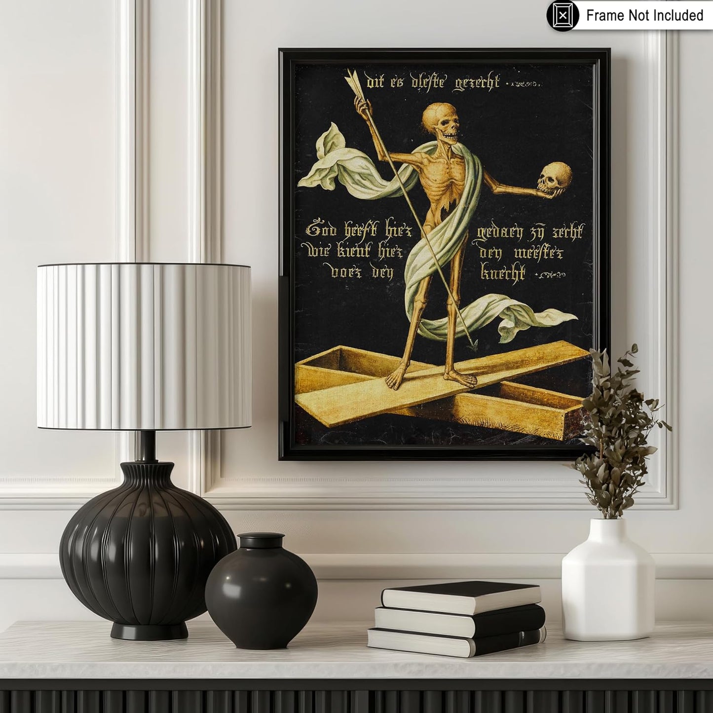 Poster Master Vintage Allegory of Life and Death Poster - Retro Skeleton Print - Halloween Art - Gift for Men & Women - Gothic Wall Decor for Dorm, Living Room or Bedroom - 11x14 UNFRAMED Wall Art