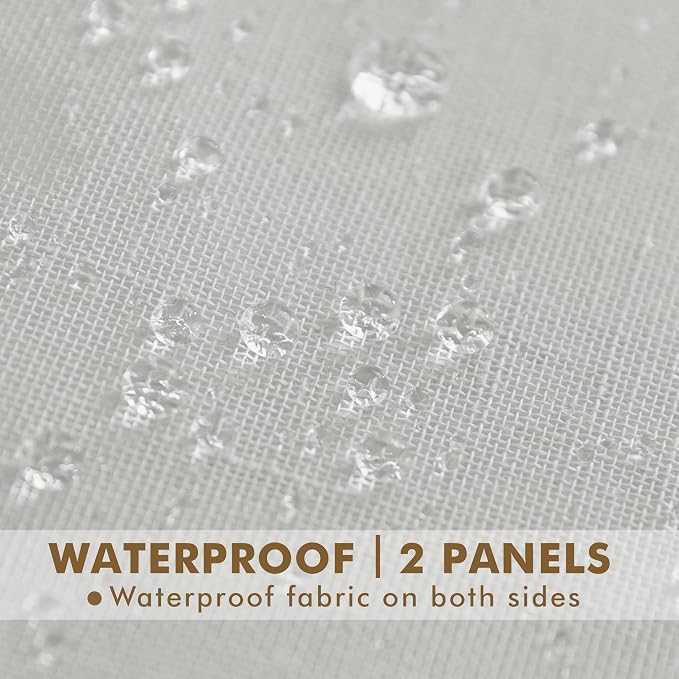 HolidayIdeas 4 Panels Outdoor Grey Sheer Curtains for Patio Waterproof 110x95 Inch-Extra Wide Voile Outside Curtains Light Filtering Grommet Drapes for Gazebo, Front Porch, Patio, Pool