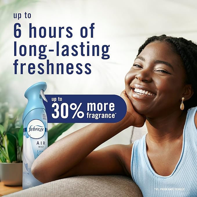 Febreze Air Mist, Air Freshener Spray, Odor Fighting Room Spray, Deodorizer for Home Bathroom Kitchen Office Apartment Dorm Room Classroom, Kitchen Odor Fighter Fresh Lemon Scent, 8.1oz